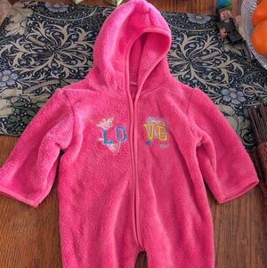 Pink Fleece Kids One Piece